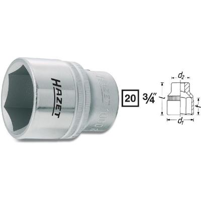 Douille 6 pans ext&eacute;rieurs 55 mm Longueur: 82 mm Hazet 1000-55 Propulseur: 3/4 (20 mm) 1 pc(s)
