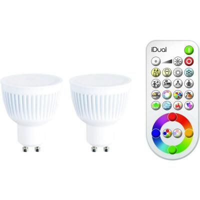 Idual - 412462 - ampoule led gu10 par 2 avec t&eacute;l&eacute;commande