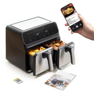 Friteuse sans Huile InnovaGoods Fryinn Double 8000 Noir Acier inoxydable 3400 W 8 L