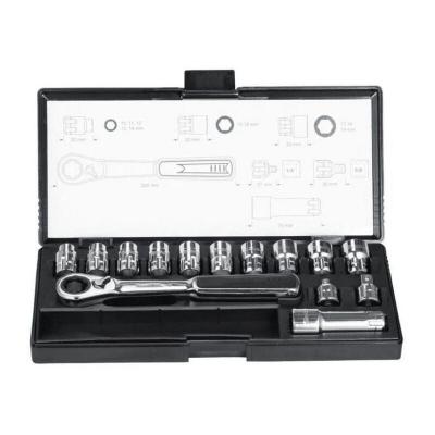 Jeu de 14 douilles + cliquet r&eacute;versible - MAKITA B-65595