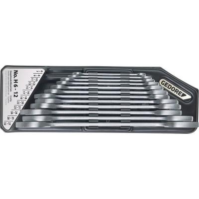 Juego de llaves fijas de doble boca con soporte 12 pzas 6-32 mm