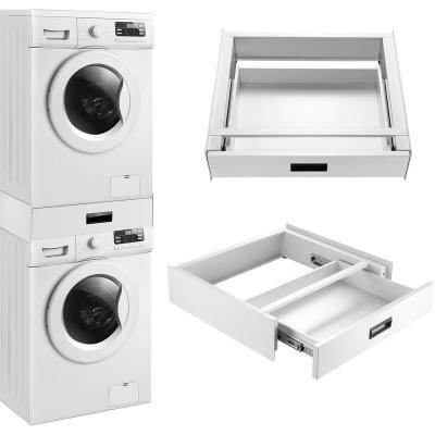Kit de Superposition pour Lave-Linge S&egrave;che-Linge Standard 60 cm avec Tiroir Blanc [en.casa]