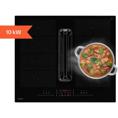 Klarstein airjet flexpro down plaque de cuisson &agrave; induction + hotte aspirante flexzone booster noir 