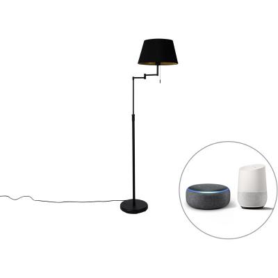 Lampadaire intelligent noir avec abat-jour noir avec Wifi A60 - Ladas Deluxe