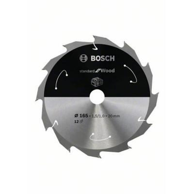 Lame de scie circulaire standard pour bois, 165x1.5 / 1x20, 12 dents - Bosch