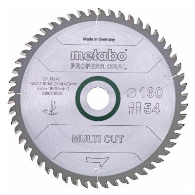 Metabo Lame de scie circulaire HW/CT 160 x 20, 54 FZ/TZ 8&deg;