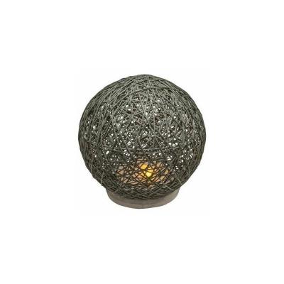 Lampe &agrave; poser Boule Grise sur socle ciment D 18 cm