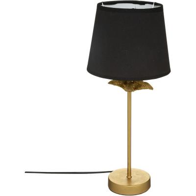 Lampe &agrave; poser en M&eacute;tal Dor&eacute; et Abat-jour Noir H 45.5 cm