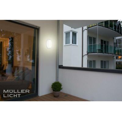 M&uuml;ller-Licht Sensor Bulkhead lamp round LED 9 W classe LED A+ &eacute;clairage blanc neutre 4000 K blanc