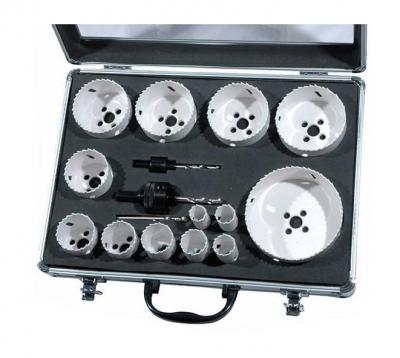 SODISE - Coffret complet de scies tr&eacute;pans HSS bi-m&eacute;tal ""Industrie"" - 14784