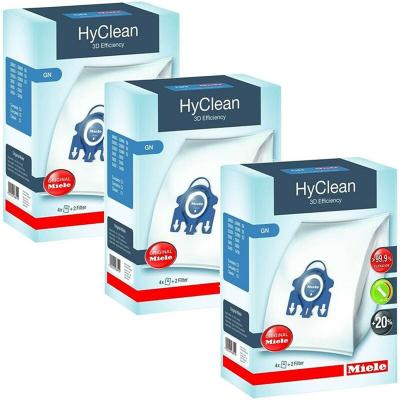 Lot de 12 sacs &agrave; poussi&egrave;res hyclean 3d gn + 6 filtres pour aspirateurs miele