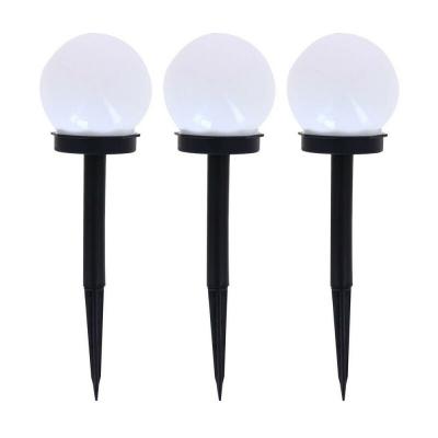 Lot de 3 piquets boule solaire LED IP44, RVB, autonomie de 8h