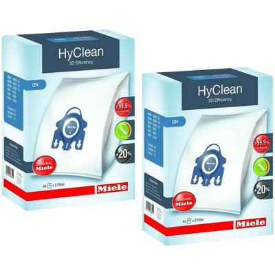 Lot De 8 Sacs &Agrave; Poussi&egrave;res Hyclean 3d Gn + 4 Filtres Pour Aspirateurs Miele