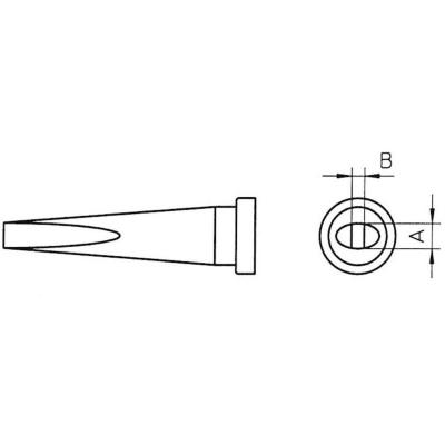 Panne de fer &agrave; souder forme burin longue, 3,2mm Weller LT-M
