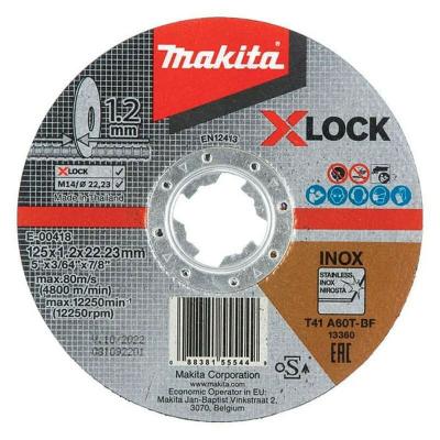 Makita Disques abrasifs &agrave; tron&ccedil;onner INOX 125x1,2x22,23 mm - E-00418