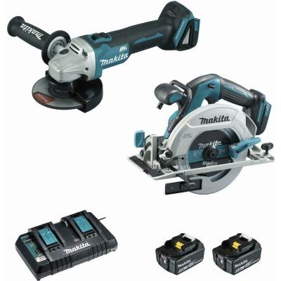 Makita - Kit DLX2277PTJ (DHS680 DGA506 2 x 5,0 Ah DC18RD makpac 2 makpac 3)