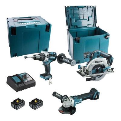 Ensemble de 3 machines 18 v li-ion 5 ah (dhp481 + dga506 + dhs680) dlx3095ptj
