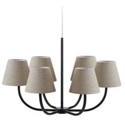 Markslojd cozy Lustre 6 Lumi&egrave;res Noir, Beige Textile Shades