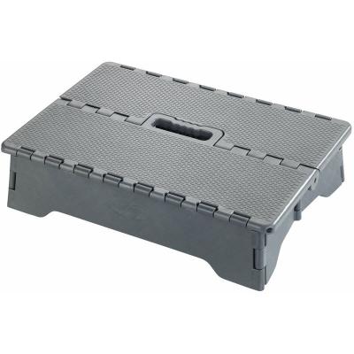 Marche pied pliable antid&eacute;rapant en plastique - gris - max 250 kg - h 10 x l 40 cm 