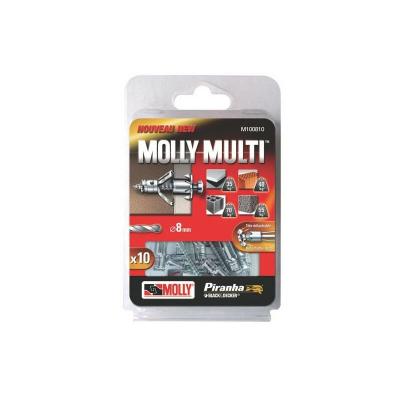 Chevilles M&eacute;tal Molly Multi 4x37 + Vis Agglo Blister De 10