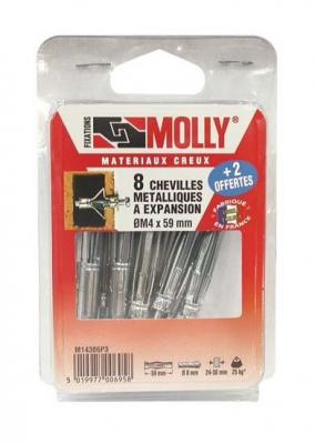 MOLLY Lot de 10 Chevilles - 6x34 mm + vis