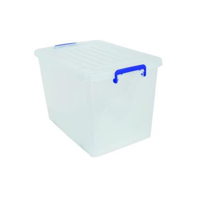 MSV Boite de rangement avec roulettes PP Blanc Transparent 100L