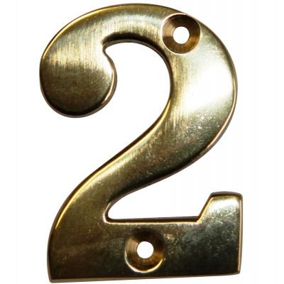 Novap - Chiffre laiton Numero 2 - Hauteur 51 Mm