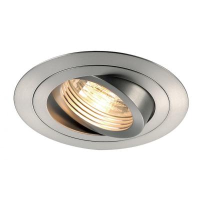 New tria 1 gu10 encastr&eacute;, rond, alu bross&eacute;, max. 50w, lames ressorts