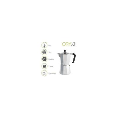 ORYX Cafeti&egrave;re 9 Tasses, Aluminium, Argent, 17 x 25 x 12 cm