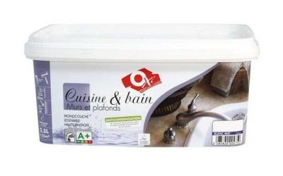Peinture Cuisine et bain mur et plafond monocouche mat 2.5 L - blanc