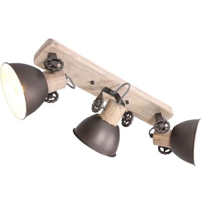 Steinhauer Spot plafond Gearwood, &agrave; 3 lampes long, anthracite