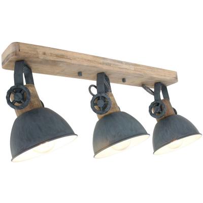 Steinhauer Spot plafond Gearwood, &agrave; 3 lampes long, gris