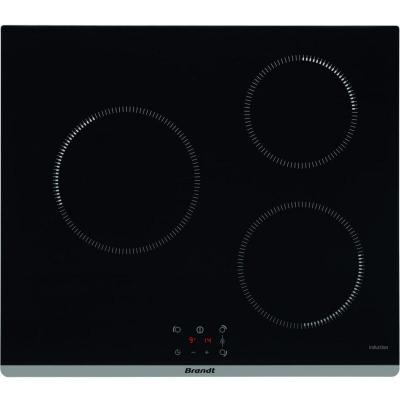 Plaque &agrave; induction - Brandt - BPI5361B - 3 foyers - 59 cm - Noir