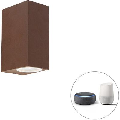Applique murale intelligente brun rouille IP44 avec 2 Wifi GU10 - Baleno