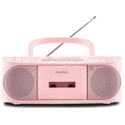 Radio CD K7 - MEDION - FM - 2x3W RMS - Rose