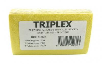 Recharges patins pour cale &agrave; poncer - lot de 21 - grain 50 - 80 - 120