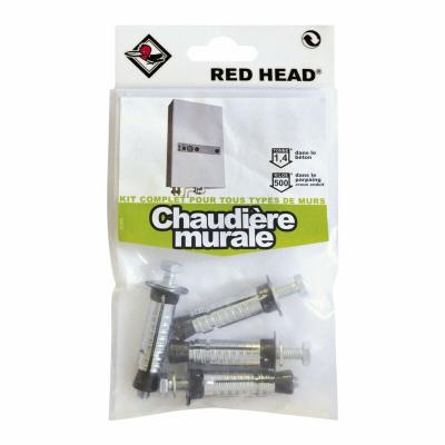 Red Head kit Chevilles &agrave; Expansion chaudi&egrave;re Murale, Diam.12 x L.50 mm