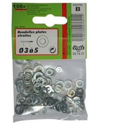 Rondelle - plate &eacute;troite - acier zingu&eacute; - D: 8 mm