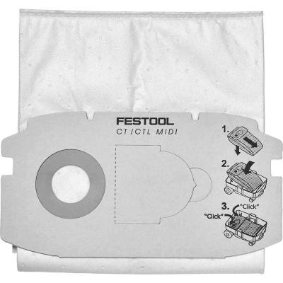 Pack 5 Sac-filtres pour aspirateur SELFCLEAN FIS-CTL Midi - FESTOOL - 498411