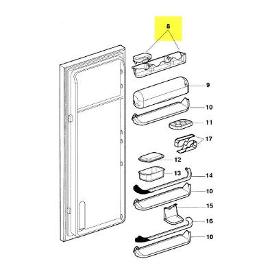 Scholtes - balconet superieur/couvercle 411X75X55 pour refrigerateur