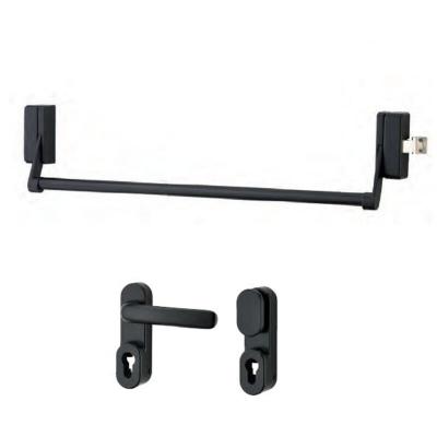 Thirard - Serrure anti-panique 1 point lat&eacute;ral r&eacute;versible laqu&eacute; noir porte maxi 1150 mm
