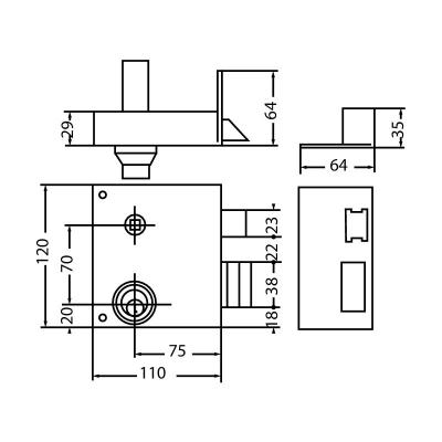 Serrure s&eacute;rie industrielle extra renforc&eacute;e JPM SAS 900400-03-2A