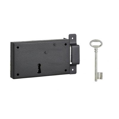 Serrure en applique p&ecirc;ne dormant 140 x 80 mm droite pour porte de cave