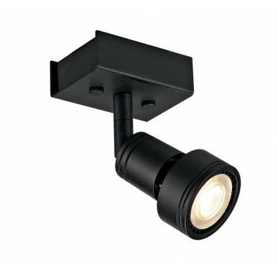 PURI 1 plafonnier, noir mat, GU10, max. 50W, anneau d&eacute;co inclus