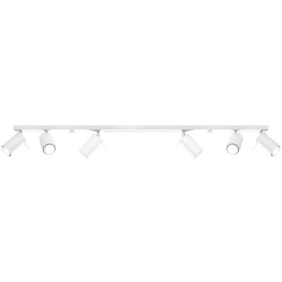 Plafonnier RING acier blanc 6 ampoules