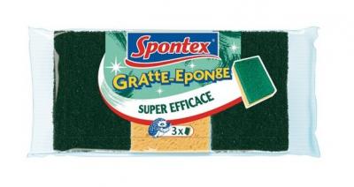SPONTEX Gratte-Eponge Super efficace - Lot de 3 packs de 3 &eacute;ponges