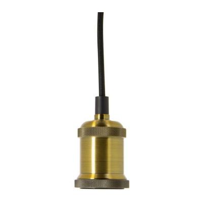 Suspension &agrave; douille dor&eacute;e pour ampoule &agrave; culot E27 