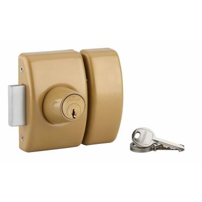 THIRARD - Verrou double entr&eacute;e Design 5 pour porte d'entr&eacute;e, cylindre 45mm, acier, 3 cl&eacute;s, bronze