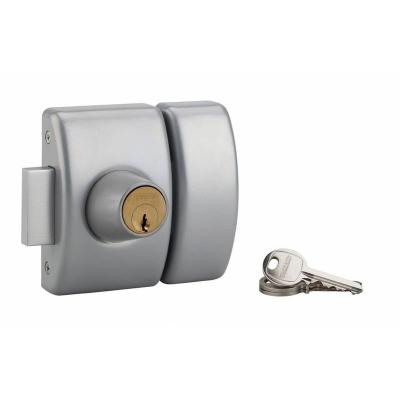 THIRARD - Verrou double entr&eacute;e Design 5 pour porte d'entr&eacute;e, cylindre 50mm, acier, 3 cl&eacute;s, argent