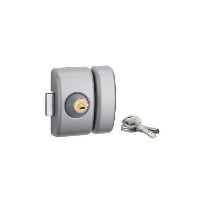 Verrou pour porte d'entr&eacute;e vitr&eacute;e Universel 6 goup. 45 mm argent - Thirard